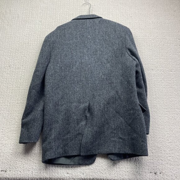 Vintage Harris Tweed Blazer Mens 42T Sport Coat Suit Jacket Dark Blue Wool - Picture 15 of 16